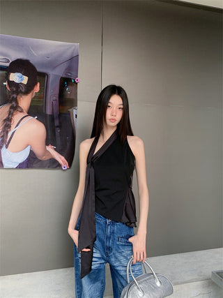 patchwork ribbon Top