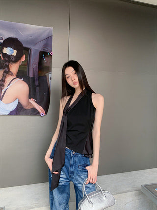 patchwork ribbon Top