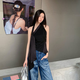 patchwork ribbon Top