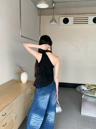 patchwork ribbon Top