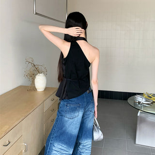patchwork ribbon Top