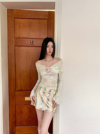 wicker print top