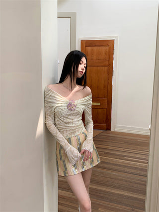 wicker print top