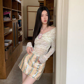 wicker print top