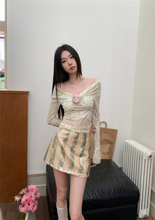 wicker print top