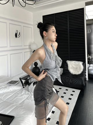 ruffle collar Top