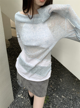 patchwork knitted Top