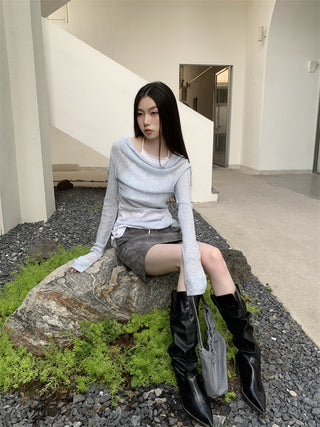 patchwork knitted Top