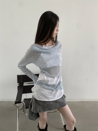 patchwork knitted Top