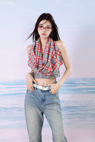 plaid tube top