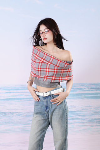 plaid tube top
