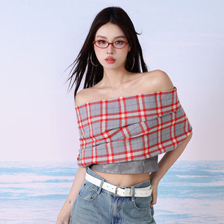plaid tube top