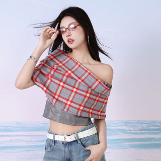 plaid tube top