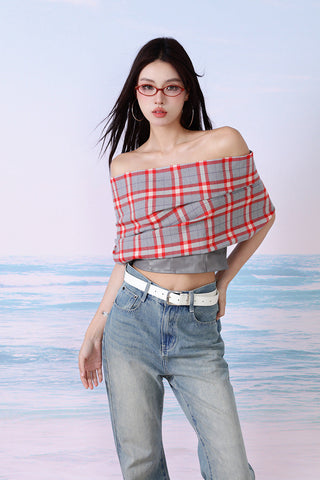 plaid tube top