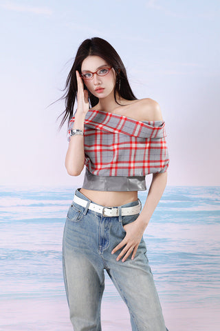 plaid tube top