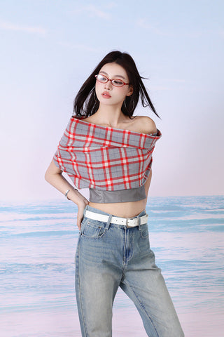 plaid tube top
