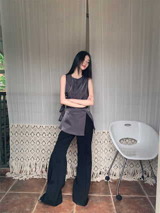 satin ruffle Top