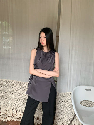 satin ruffle Top