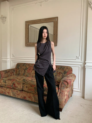 satin ruffle Top