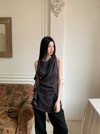 satin ruffle Top
