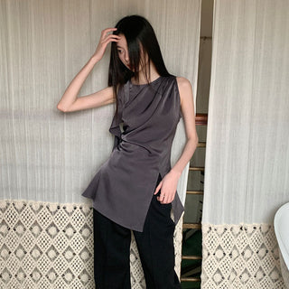 satin ruffle Top