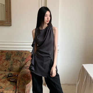satin ruffle Top