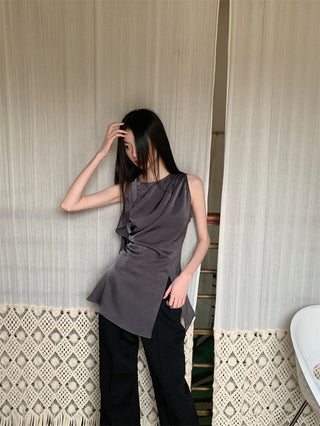 satin ruffle Top