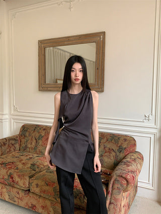 satin ruffle Top