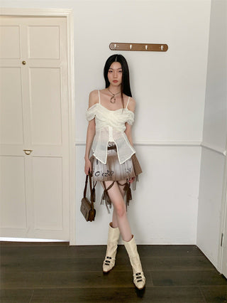 off-neck strap top
