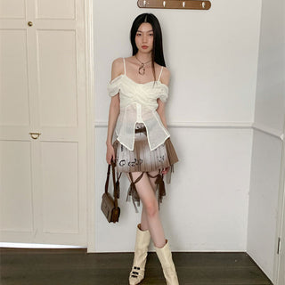 off-neck strap top