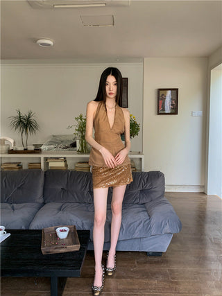 sequin skirt set