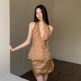 sequin skirt set