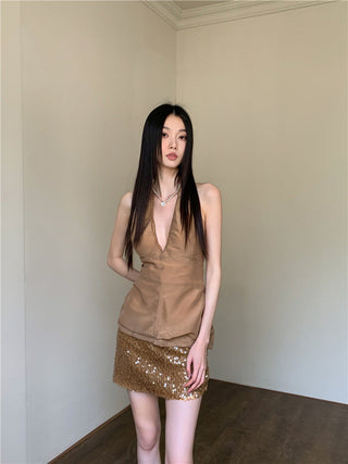 sequin skirt set
