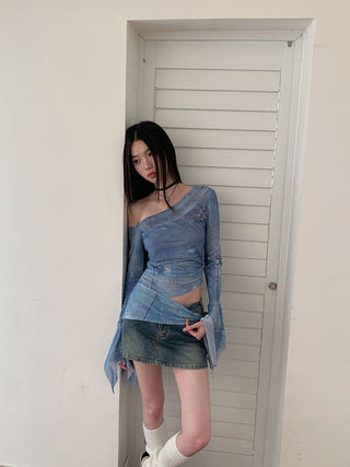 mesh print shirt