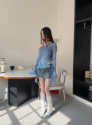 mesh print shirt