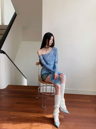 mesh print shirt