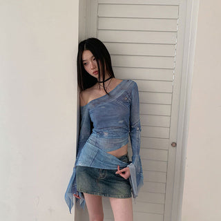 mesh print shirt