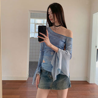 mesh print shirt