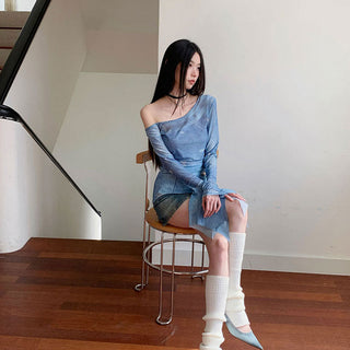 mesh print shirt
