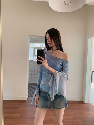 mesh print shirt