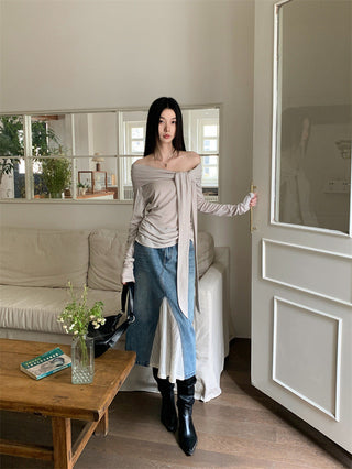 retro off-shoulder top