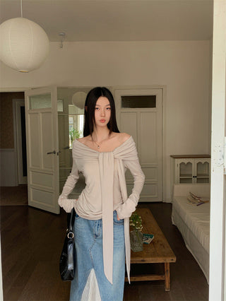 retro off-shoulder top
