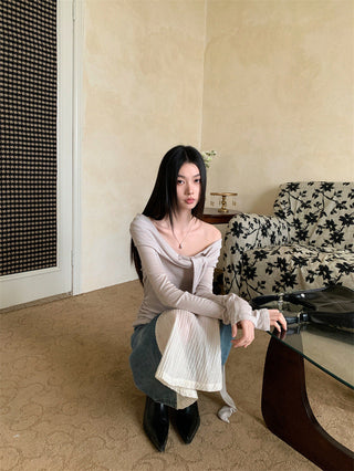 retro off-shoulder top