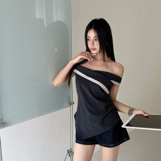 contrast off-shoulder top