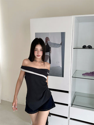 contrast off-shoulder top