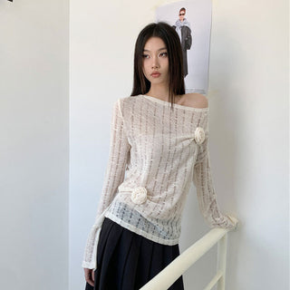 3D flower sweater