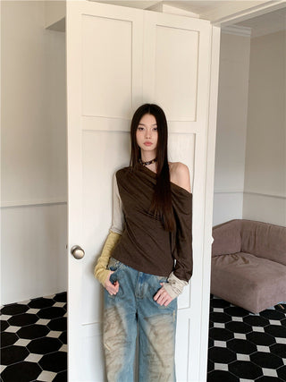 asymmetric pleat top