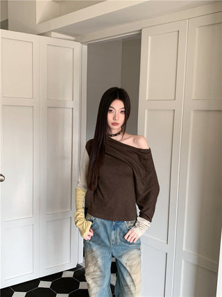 asymmetric pleat top