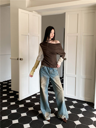 asymmetric pleat top