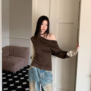 asymmetric pleat top